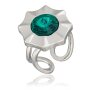 Ring mit Swarovski Stein in Emerald 008-02-40