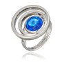 Ring mit Swarovski Stein in Sapphire 008-02-45