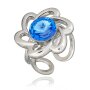 Ring mit Swarovski Stein in Sapphire 008-02-06