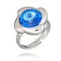 Ring mit Swarovski Stein in Sapphire 008-03-03