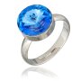 Ring mit Swarovski Stein in Sapphire 008-03-21