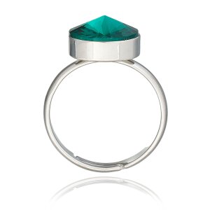 Ring mit Swarovski Stein in Emerald 008-03-25