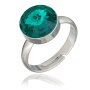 Ring mit Swarovski Stein in Emerald 008-03-25
