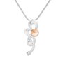 Womens necklace with a curved pendant, with Swarovski stones, silver-plated, apricot 029-07-37