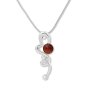 Ladies necklace with a curved pendant, with Swarovski stones, silver-plated, dark topaz 029-07-34