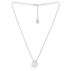 Tillberg Damenkette mit elegantem Anh&auml;nger mit Swarovski Stein,versilbert,rhodiniert,kristall 029-09-24