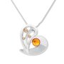 Womens necklace, Tillberg, pendant with Swarovski stones, heart, silver-plated, topaz