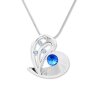Womens necklace, Tillberg, pendant with Swarovski stones, heart, silvered, and blue