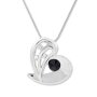 Womens necklace, Tillberg, pendant with Swarovski stones, heart, silver-plated, black 030-02-05