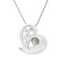 Womens necklace, Tillberg, pendant with Swarovski stones, heart, silver-plated, anthracite gray 030-02-01