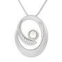 Womens necklace, Tillberg, pendant with Swarovski stones, striking, silver-plated, crystal 029-10-45