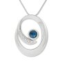 Ladies necklace, Tillberg, pendant with Swarovski stones, striking, silver-plated, light blue 029-10-39