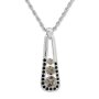 Tillberg necklace pendant with Swarovski stones, rhodium-plated, anthracite gray / crystal 029-06-35