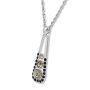 Tillberg necklace pendant with Swarovski stones, rhodium-plated, anthracite gray / crystal 029-06-35