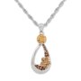 Singapore necklace by Tillberg, with drop pendant with Swarovski stones, Topaz 029-07-29