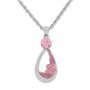 Singapore necklace by Tillberg, with drop pendant with Swarovski stones, pink 029-07-26