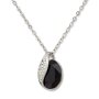 Fashionable Tillberg necklace, with Swarovski stones, rhodium-plated, crystal / black, silver-plated 029-02-41