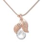 Tillberg ladies necklace with leaves and Swarovski stone 42 cm 029-03-01