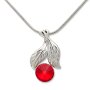 Tillberg ladies necklace with leaves and Swarovski stone 42 cm 029-03-03