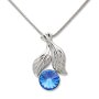 Tillberg ladies necklace with leaves and Swarovski stone 42 cm 029-03-04