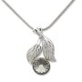Tillberg ladies necklace with leaves and Swarovski stone 42 cm 029-03-08