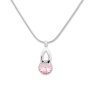 Elegant ladies necklace, Tillberg, with Swarovski stone, drops, h.pink