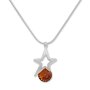 Womens necklace from Tillberg with star and Swarovski stone, matt, silver-plated, rhodium-plated, smoked topaz 029-06-20