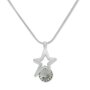 Womens necklace from Tillberg with star and Swarovski stone, matt, silver rhodium-plated, anthracite gray 029-06-23