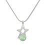 Womens necklace by Tillberg with star and Swarovski stone, matt, silver-plated, rhodium-plated, peridot 029-06-27