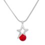 Womens necklace from Tillberg with star and Swarovski stone, matt, silver-plated, rhodium-plated, Lt.Siam 029-06-24