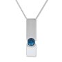 Tillberg ladies chain with rectangular pendant with Swarovski stone silver-plated rhodium-plated 029-06-42