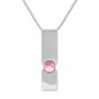 Tillberg ladies chain with rectangular pendant with Swarovski stone silver-plated rhodium-plated 029-06-38