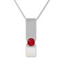 Tillberg ladies chain with rectangular pendant with Swarovski stone silver-plated rhodium-plated 029-06-36