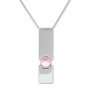 Tillberg ladies chain with rectangular pendant with Swarovski stone silver-plated rhodium-plated 029-06-41