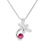 Tillberg necklace with large dragonfly and Swarovski stones, playful, crystal / fuchsia 029-06-01