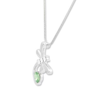 Tillberg necklace with large dragonfly and Swarovski stones, playful, crystal / peridot 029-06-02