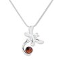 Tillberg necklace with large dragonfly and Swarovski stones, playful, Crystal / Smoked Topaz 029-06-09