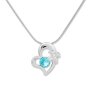 Tillberg chain with heart pendant, Swarovski stone and bee, Lt.Turquoise 029-06-10