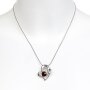 Tillberg chain with heart pendant, Swarovski stone and bee, Smokd Topaz 029-06-11
