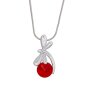 Tillberg ladies necklace with Swarovski stone and small dragonfly, red 029-05-28