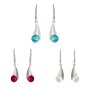 Beautiful earrings with Swarovski stone, clip clasp, silver-plated, crystal 032-01-26