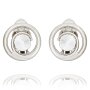 Clip-on earrings in a curved shape, Tillberg, with Swarovski stone, crystal 032-02-43