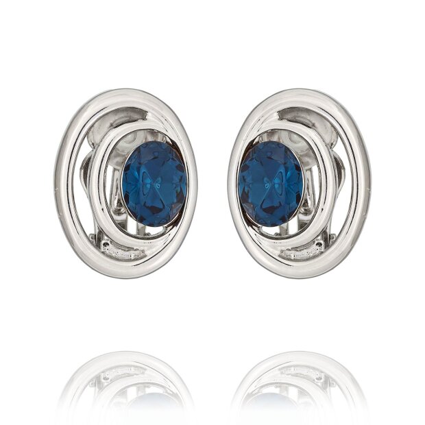 Tillberg ladies ear clips earring with Swarovski stone oval double row Amethyst 032-10-12