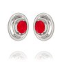 Tillberg ladies earclips earring with Swarovski stone oval double row amethyst 032-10-14