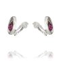 Tillberg ladies ear clips earring with Swarovski stone oval double row amethyst 032-10-13