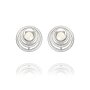 Elegant round ear clips with Swarovski stone, AB Crystal 032-09-24