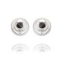 Elegant round ear clips with Swarovski stone, black 032-09-27