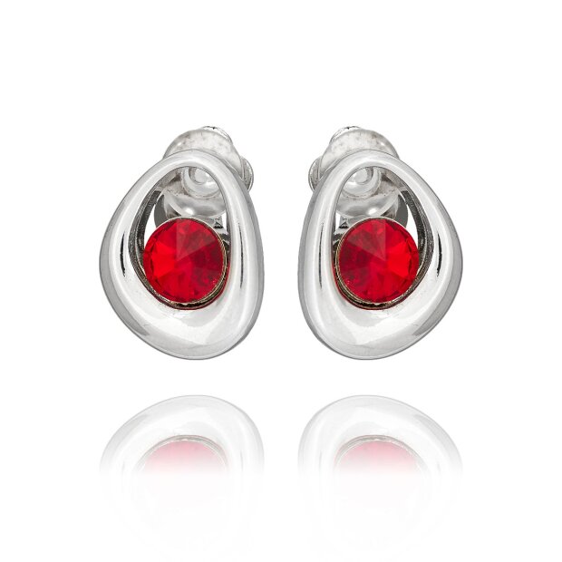 Tillberg ladies uneven ear clips with Swarovski stone 032-11-14