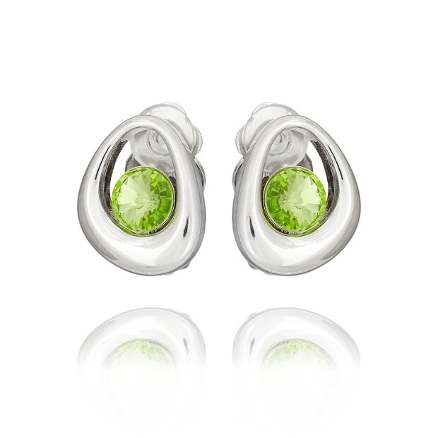 Tillberg ladies uneven ear clips with Swarovski stone 032-11-11