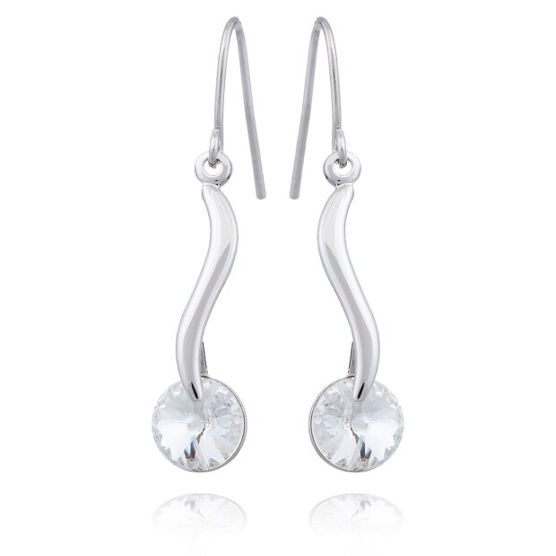 Beautiful earrings, Tillberg with Swarovski stone, silver-plated, crystal 032-11-08